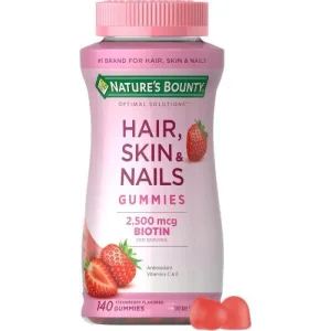 Nature's Bounty - Hair Skin & Nails Gummies - 2500 mcg Biotin 80 Gummy